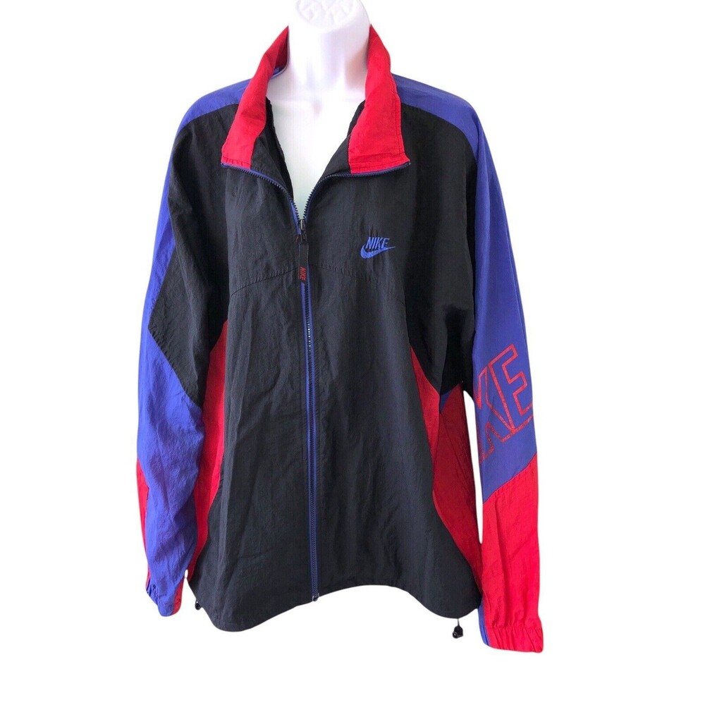 Vintage Nike Track Jacket Adult XL Mens Retro 90s Blue Windbreaker